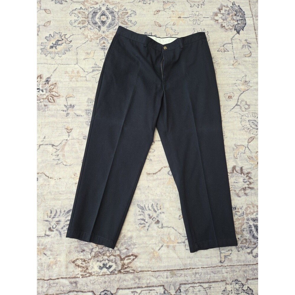 #475 VTG LL Bean Men's Black Double L Chinos 38x29 Classic Fit Khakis Cotton